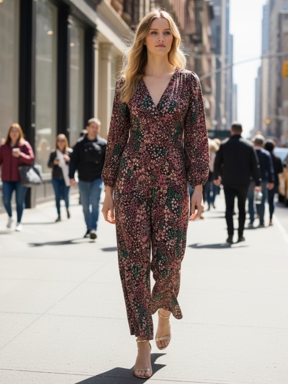 Zara New One Piece Jumpsuit Ditzy Floral Print |  Blogger Fave | Boho Romantic